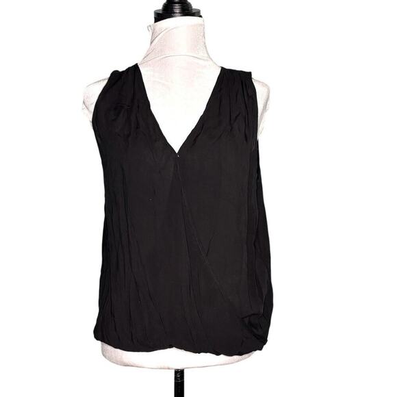 Velvet by Graham & Spencer V-Neck Crisscross Sleeveless Top Black Size Small - Picture 1 of 9